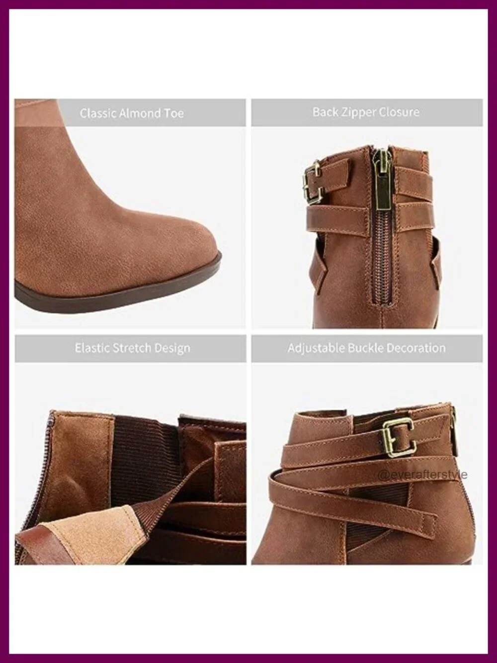 Chunky High Heel Ankle Boots Faux Suede Close Toe Fall Booties